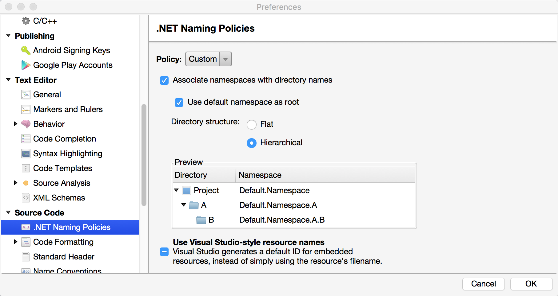 xamarinnamespaces